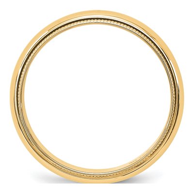 14K Yellow Gold 5mm Domed Milgrain Wedding Band – view 3