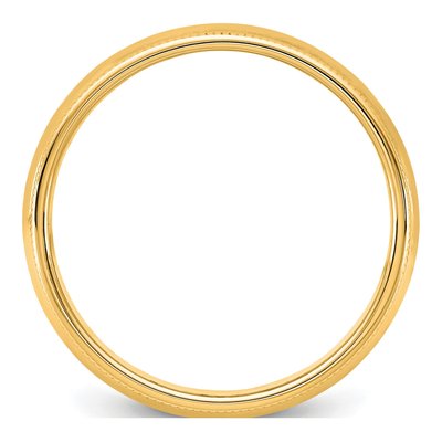 14K Yellow Gold 5.5mm Milgrain Half Round Wedding Band – view 2