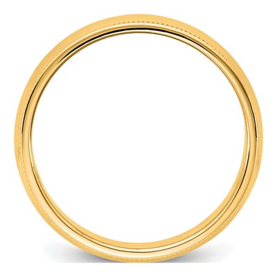 14K Yellow Gold 6.5mm Domed Milgrain Wedding Band – view 2