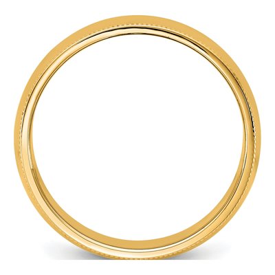 14K Yellow Gold 7mm Domed Milgrain Wedding Band – view 2