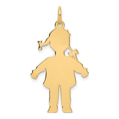 14K Yellow Gold Girl Pendant