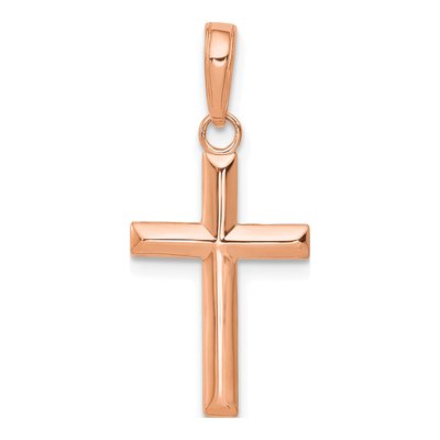 14K Rose Gold Small Cross Pendant