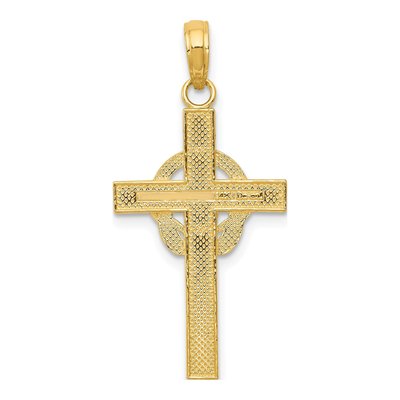 14K Yellow Gold Claddagh Cross Pendant – view 5