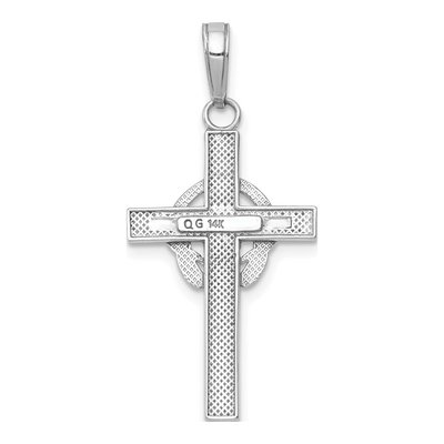 14K White Gold Claddagh Cross Pendant – view 4