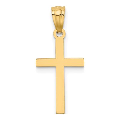 14K Yellow Gold Diamond-Cut Cross Pendant – view 4
