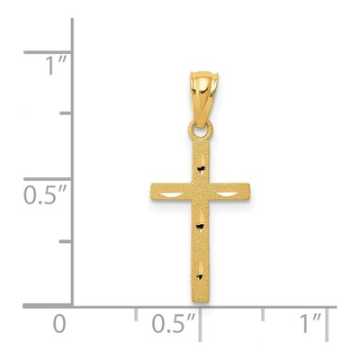 14K Yellow Gold Diamond-Cut Cross Pendant – view 5