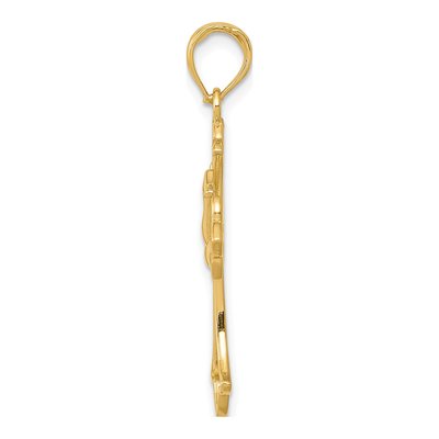 14K Yellow Gold Dove Cross Pendant – view 3