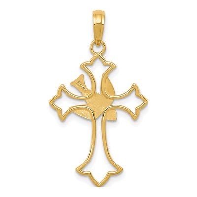 14K Yellow Gold Dove Cross Pendant – view 5