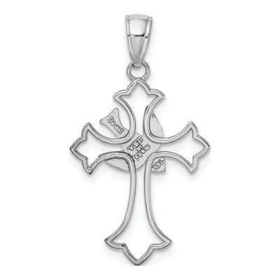 14K White Gold Cross Dove Pendant – view 4