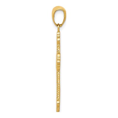 14K Yellow Gold Fleur de Lis Cross Pendant – view 3