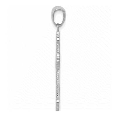 14K White Gold Fleur de Lis Cross Pendant – view 3