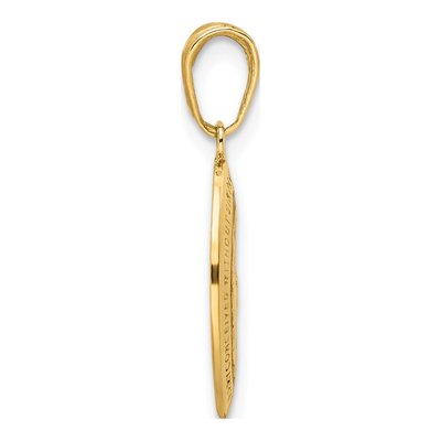 14K Yellow Gold Red Enamel Miraculous Medal Pendant – view 3
