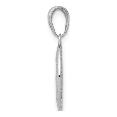 14K White Gold Miraculous Medal Oval Pendant – view 3