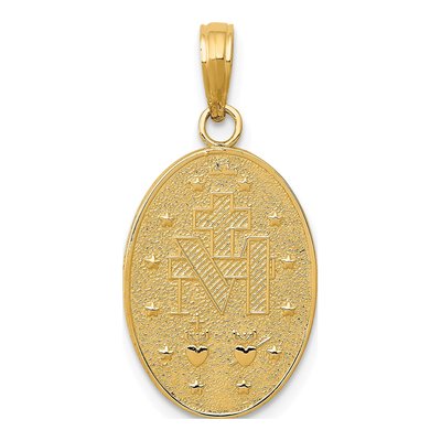 14K Yellow Gold Miraculous Medal Oval Pendant – view 5