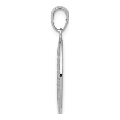 14K White Gold Miraculous Medal Oval Pendant – view 3