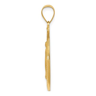 14K Yellow Gold Hollow Miraculous Medal Oval Pendant – view 3