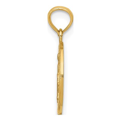 14K Yellow Gold Miraculous Medal Round Pendant – view 3