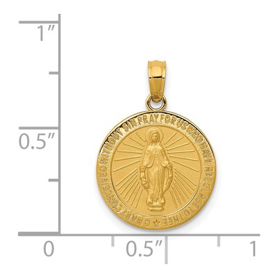 14K Yellow Gold Miraculous Medal Pendant – view 5