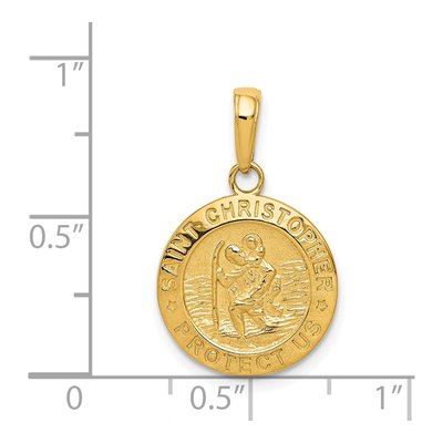 14K Yellow Gold Saint Christopher Medal Charm – view 5