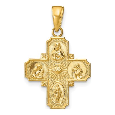 14K Yellow Gold 4-Way Medal Pendant