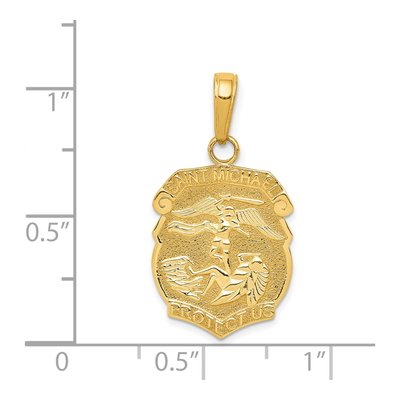 14K Yellow Gold Saint Michael Medal Pendant – view 4