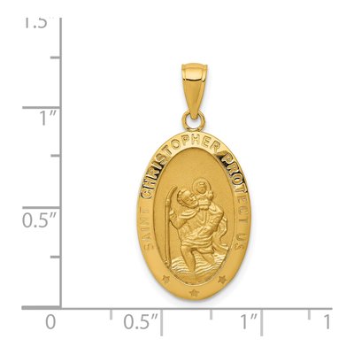 14K Yellow Gold Saint Christopher Medal Pendant – view 5