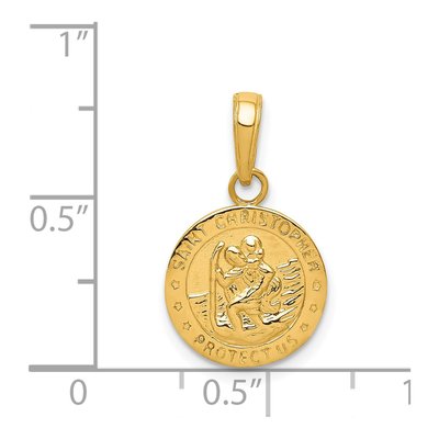 14K Yellow Gold Saint Christopher Medal Charm – view 5