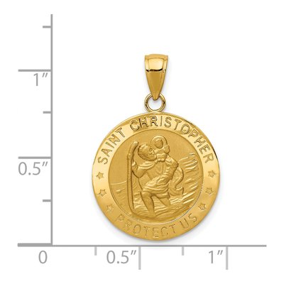 14K Yellow Gold Saint Christopher Medal Pendant – view 5