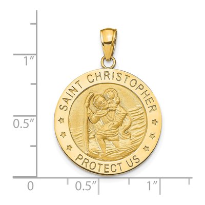 14K Yellow Gold Saint Christopher Medal Pendant – view 4
