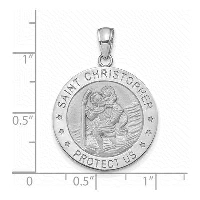 14K White Gold Christopher Medal Pendant – view 4