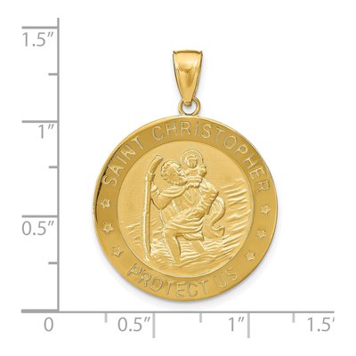 14K Yellow Gold Saint Christopher Medal Pendant – view 4