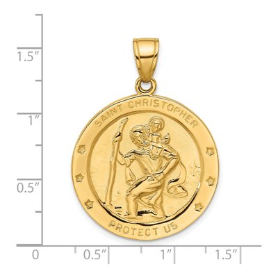 14K Yellow Gold Saint Christopher Medal Pendant – view 5