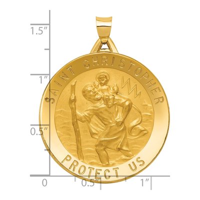 14K Yellow Gold St Christopher Medal Pendant – view 5