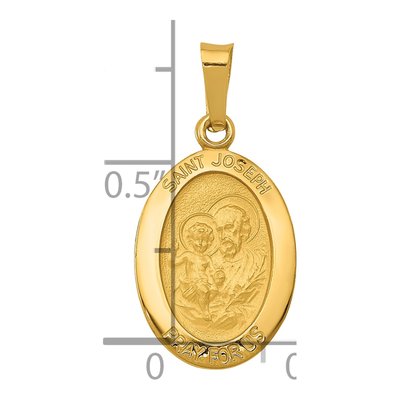 14K Yellow Gold Saint Joseph Medal Charm – view 4