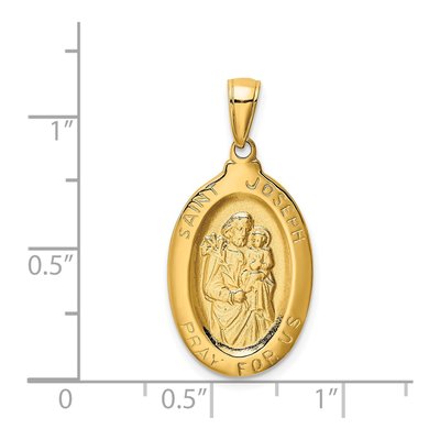 14K Yellow Gold Saint Joseph Medal Pendant – view 4