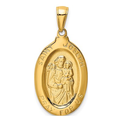14K Yellow Gold Saint Joseph Medal Pendant