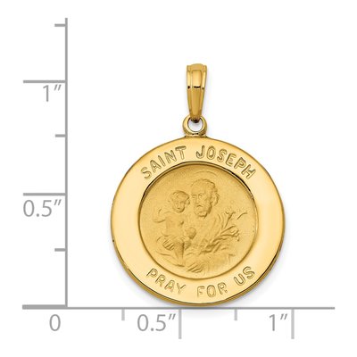 14K Yellow Gold Saint Joseph Medal Pendant – view 4