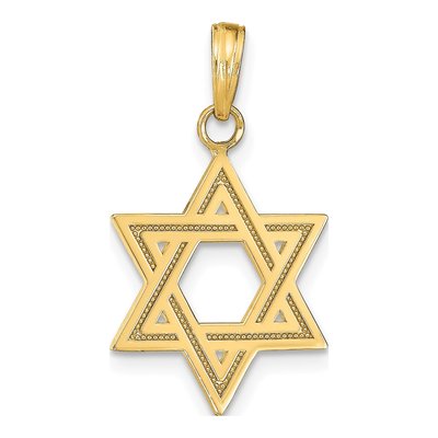 14K Yellow Gold Star of David Pendant