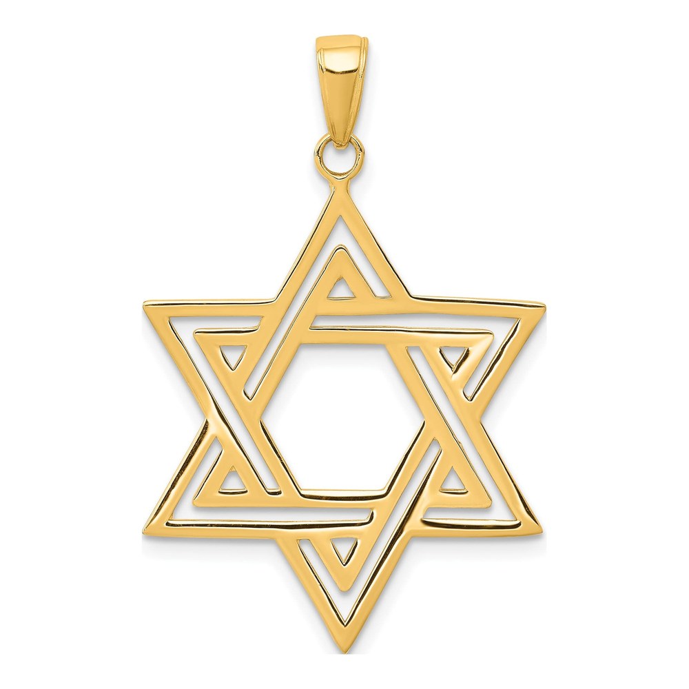14K Yellow Gold Cut-out Star of David Charm