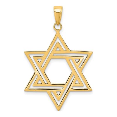 14K Yellow Gold Cut-Out Star of David Charm