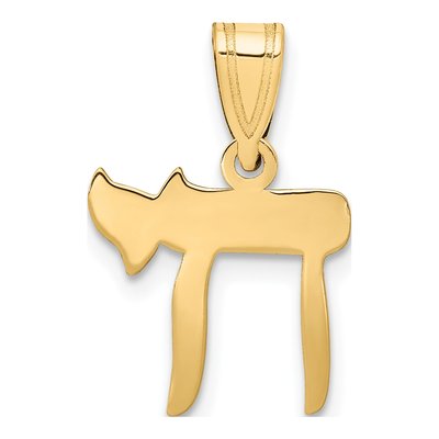 14K Yellow Gold Chai Pendant