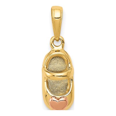 14K Two-Tone Gold Baby Shoe Charm