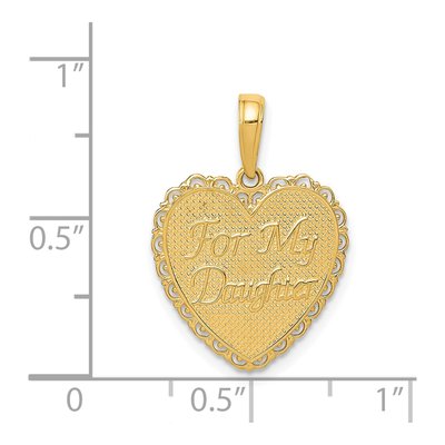 14K Yellow Gold Reversible Daughter Heart Pendant – view 5
