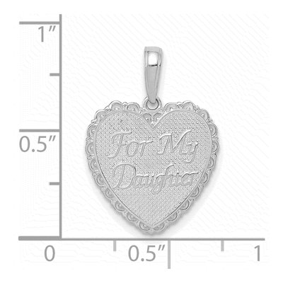 14K White Gold Reversible for My Daughter Heart Pendant – view 5