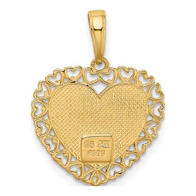 14K Two-Tone Gold Grandma Heart Pendant – view 4