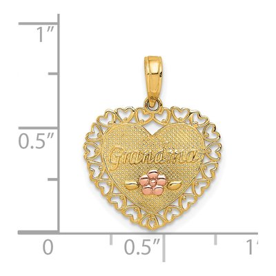 14K Two-Tone Gold Grandma Heart Pendant – view 5