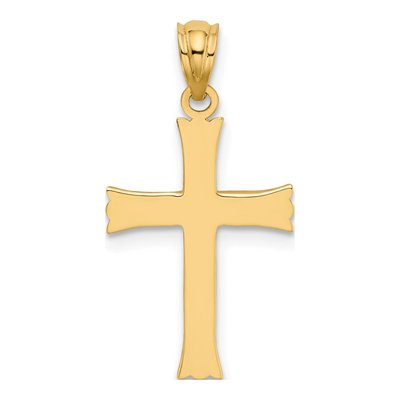 14K Yellow Gold Diamond-Cut Cross Pendant – view 4