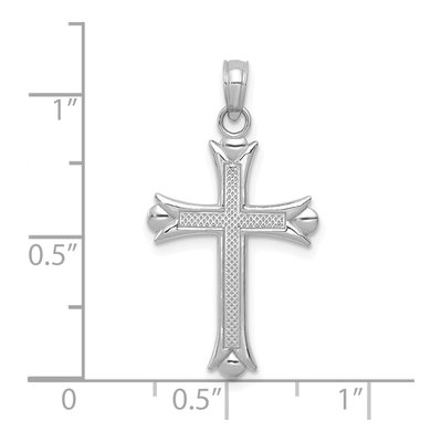 14K White Gold Fleur de Lis Cross Pendant – view 4