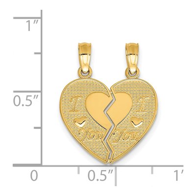 14K Yellow Gold I LOVE YOU 2-Piece Heart Charm – view 5