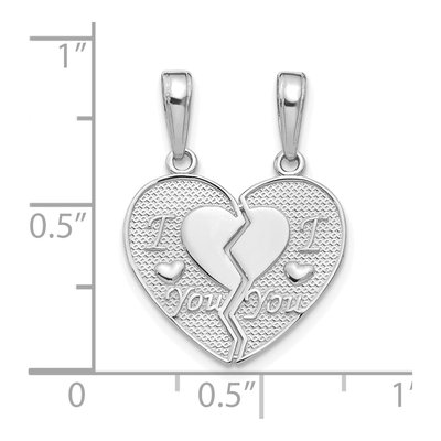 14K White Gold I Love You Break-Apart Heart Charm – view 3